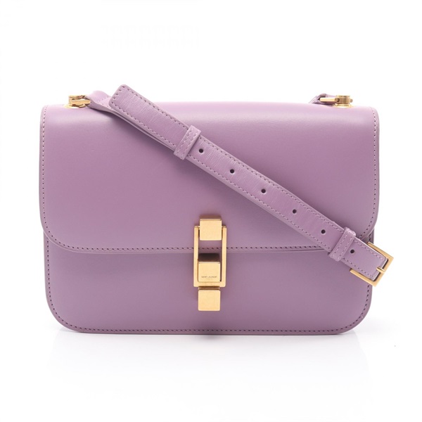SAINT LAURENT PARIS Carre Satchel Crossbody Shoulder Bag 633214 leather Purple