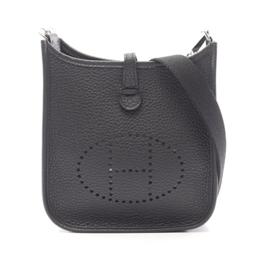 HERMES Evelyne TPM Amazon Shoulder Crossbody Bag Clemence leather Black SHW K