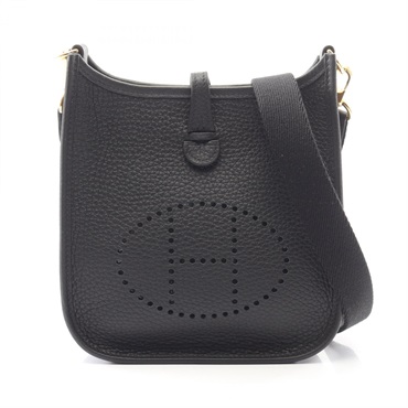 HERMES Evelyne TPM Amazon Shoulder Crossbody Bag Clemence leather Black GHW G
