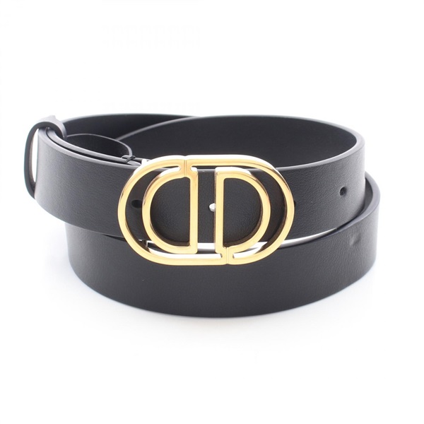Dior 30 MONTAIGNE Gold Hardware Belt leather Black Used Women GHW