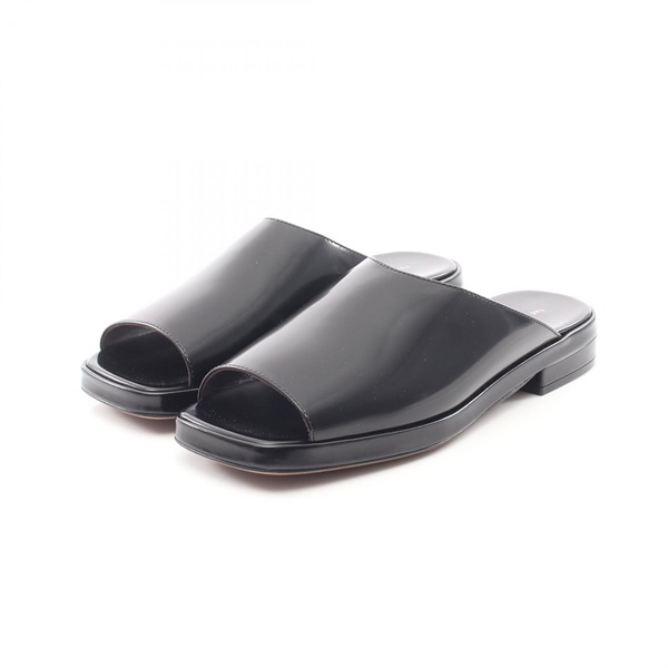 THE ROW Square toe Sandals leather Black #38 Used Women
