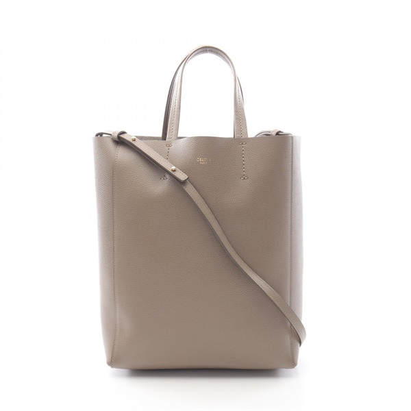 CELINE Vertical Small Cabas shoulder crossbody Tote Bag 189813 leather Beige