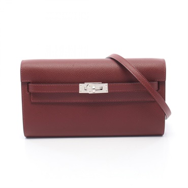HERMES Kelly to go Shoulder crossbody Bag G Epsom leather Rouge H Used SHW
