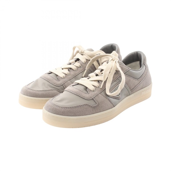 PRADA Downtown lace-up Sneakers Shoes #6 1/2 Nylon Suede Gray Used mens