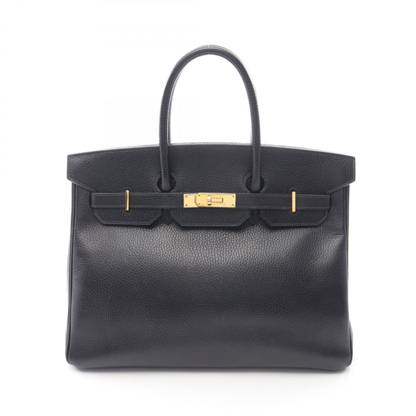 HERMES Birkin 35 Handbag W Ardennes leather Black Used GHW women