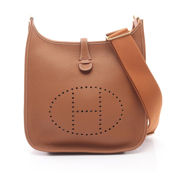 HERMES Evelyne 3 PM Shoulder crossbody Bag K Taurillon Clemence Gold Used GHW