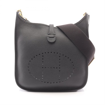 HERMES Evelyne 3 PM Shoulder crossbody Bag B Taurillon Clemence Black Used GHW