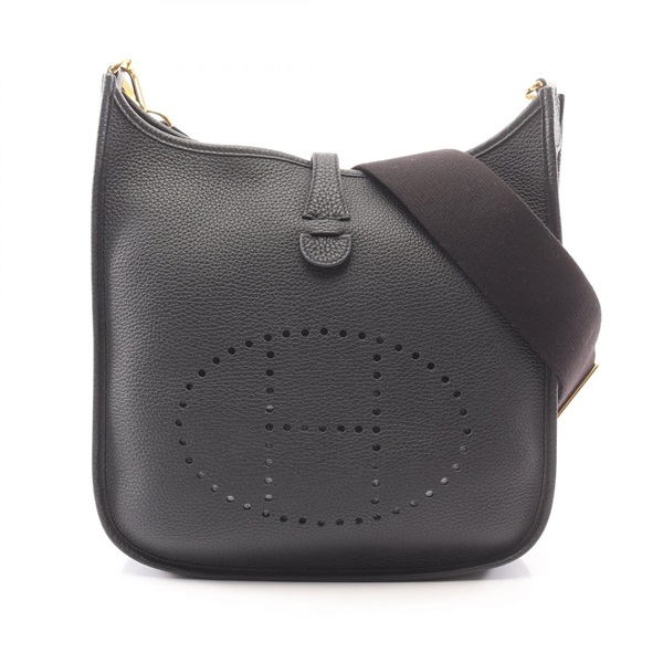 HERMES Evelyne 3 PM Shoulder crossbody Bag B Taurillon Clemence Black Used GHW