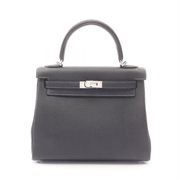 HERMES Kelly 25 inside stitched shoulder Handbag W Togo Caban Used Women SHW