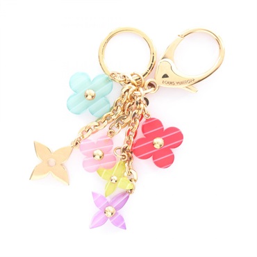 LOUIS VUITTON Porte Cle Pop Flower key ring holder M66144 GHW Plastic Gold Used