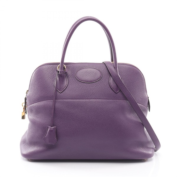 HERMES Bolide 35 shoulder Handbag Q Taurillon Clemence Ultraviolet Used GHW
