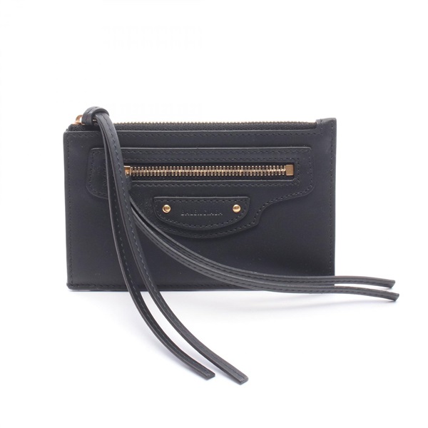 BALENCIAGA NEO CLASSIC LONG COIN & CARD purse 640110 leather Black Used Women