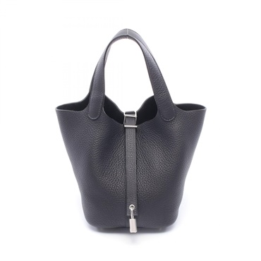 HERMES Picotin Lock PM Tote Handbag G Taurillon Clemence Caban Women SHW