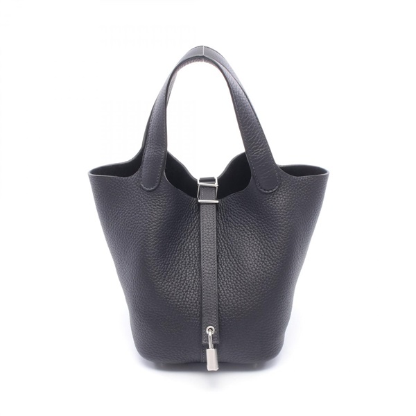 HERMES Picotin Lock PM Tote Handbag G Taurillon Clemence Caban Women SHW