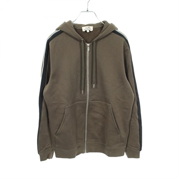 HERMES Long sleeved Hoodie Sweatshirt cotton Khaki Used Women size XS