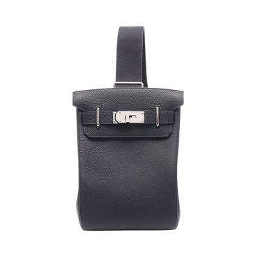 HERMES Kelly Hac a dos PM Waist bum belt bag W Togo leather Caban Used SHW