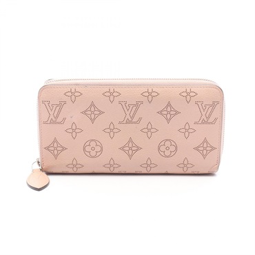LOUIS VUITTON Zippy around long wallet M61868 Mahina leather Pink Used Women LV
