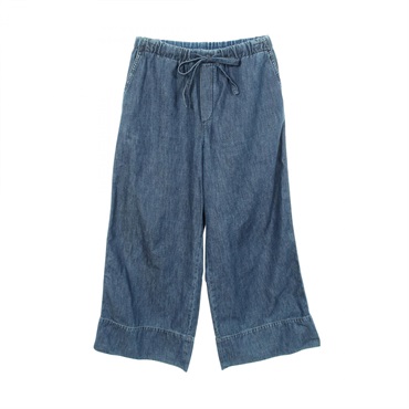 Valentino Wide Denim Elastic waist Pants Trousers #42 cotton Blue Used Women