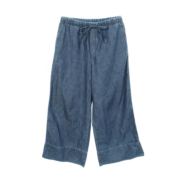 Valentino Wide Denim Elastic waist Pants Trousers #42 cotton Blue Used Women