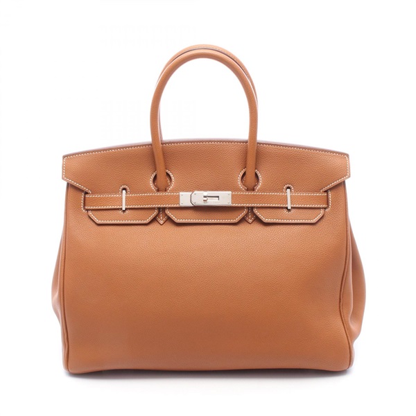 HERMES Birkin 35 Tote Handbag Togo leather Brown Gold SHW Used Women G