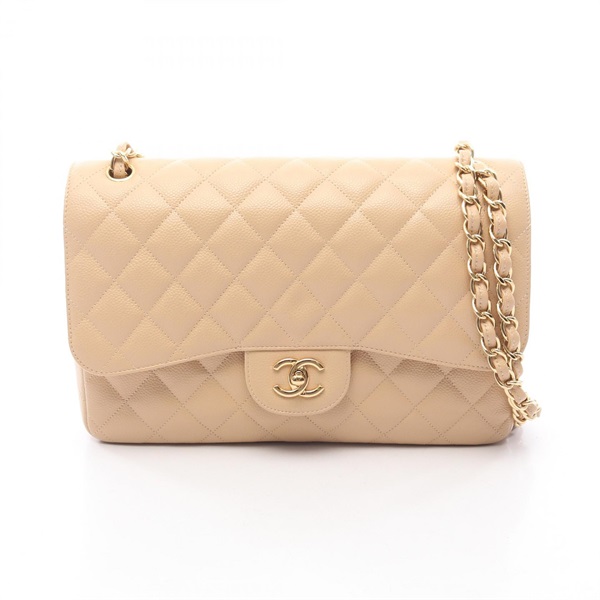 CHANEL Jumbo Matelasse 30 Classic Large W Flap Chain Shoulder Handbag A58600 GHW