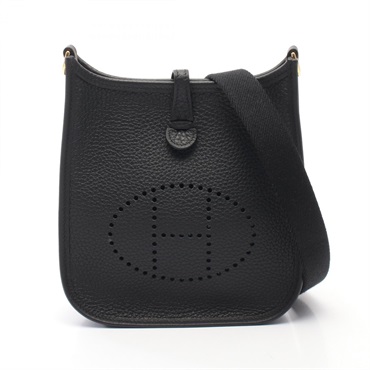 HERMES Evelyne TPM Shoulder crossbody Bag Taurillon Clemence Black Used GHW