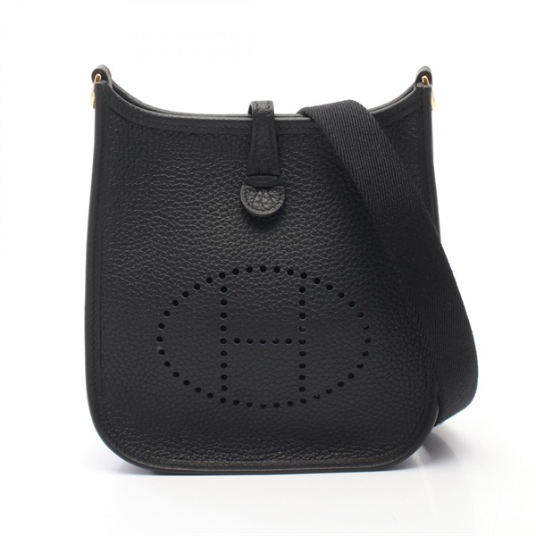 HERMES Evelyne TPM Shoulder crossbody Bag Taurillon Clemence Black Used GHW
