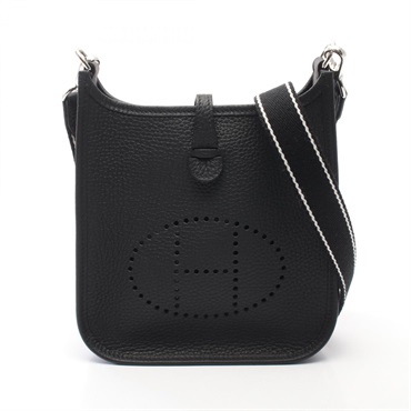 HERMES Evelyne TPM Amazon Shoulder crossbody Bag K Taurillon Clemence Black SHW