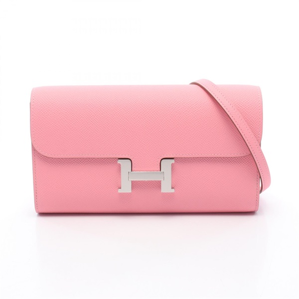 HERMES constance long to go Shoulder crossbody Bag G Epsom Rose confetti SHW