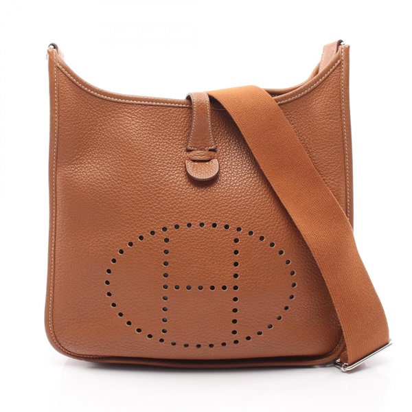 HERMES Evelyne 3 PM Shoulder crossbody Bag L Taurillon Clemence Gold Used SHW