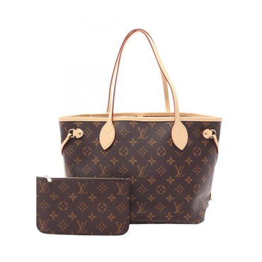 LOUIS VUITTON Neverfull PM Tote hand Bag M46979 Monogram leather Brown Used
