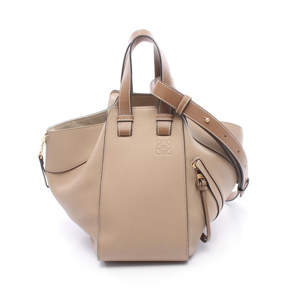 LOEWE HAMMOCK SMALL 2Way Shoulder Handbag leather Beige Used Women