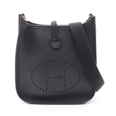HERMES Evelyne TPM Amazon Shoulder crossbody Bag G Taurillon Clemence Black GHW