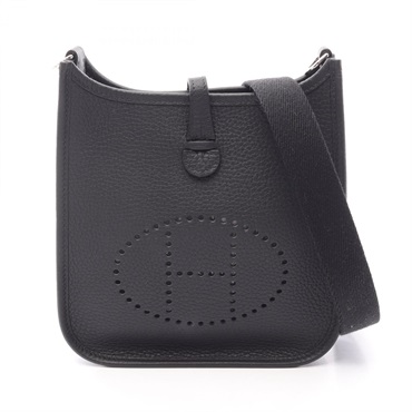 HERMES Evelyne TPM Amazon Shoulder crossbody Bag K Taurillon Clemence Black SHW