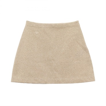 Christian Dior BEE Embroidered Mini Skirt #34 Rayon Gold Used Women