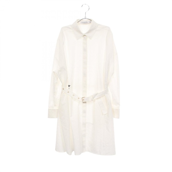 Christian Dior BEE Embroidery Shirt Dress #34 cotton White Used Women