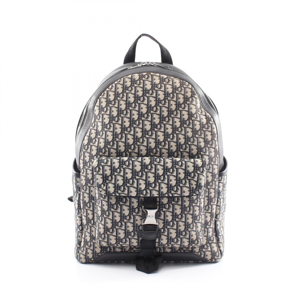 Dior explorer oblique Backpack 1ESBA012YKY canvas leather Navy Beige Used