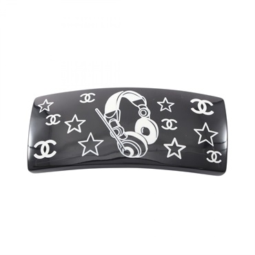 CHANEL COCO Mark Headphones Hair clip accessoires Plastic Black White Used Women