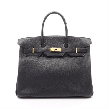 HERMES Birkin 35 Handbag Ardennes leather Black GHW Used Women Z
