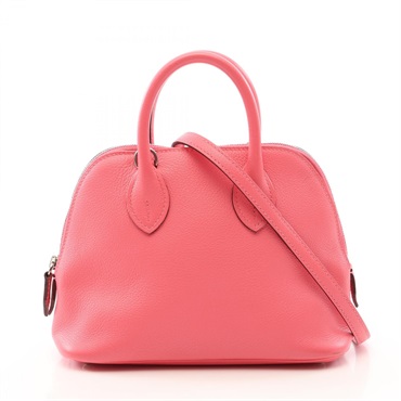 HERMES Bolide 1923 Mini Shoulder Crossbody Handbag leather Pik Rose SHW Used Y