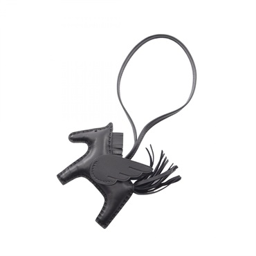 HERMES Rodeo Pegasus PM Charm Agneau milo Swift leather So Black Used Women G