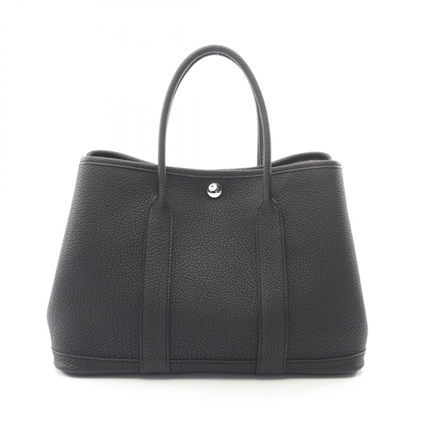 HERMES Garden party TPM Hand Tote Bag Negonda leather Black Used Women SHW G