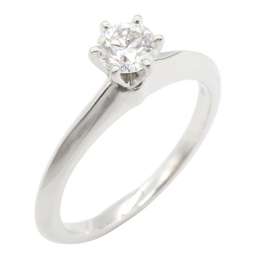 TIFFANY＆CO Solitaire Diamond Ring Pt950 Platinum Used women US size 3