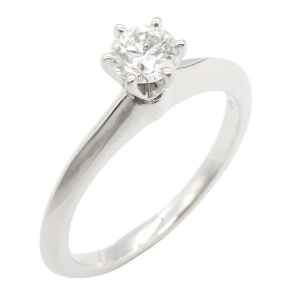 TIFFANY＆CO Solitaire Diamond Ring Pt950 Platinum Used women US size 3