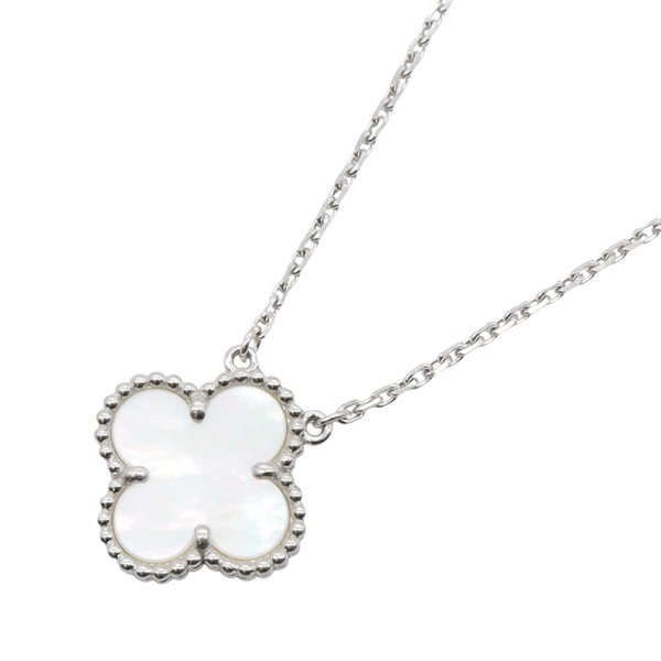 Van Cleef & Arpels Vintage Alhambra Necklace 18KWG Mother of Pearl Used Women