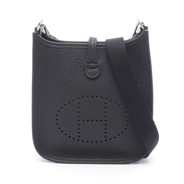 HERMES Evelyne TPM Shoulder crossbody Bag W Taurillon Clemence Black Used SHW