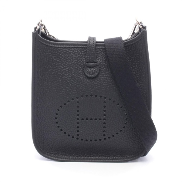 HERMES Evelyne TPM Shoulder crossbody Bag W Taurillon Clemence Black Used SHW