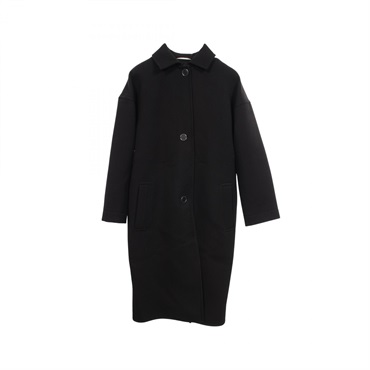 HERMES Serie Button Balmacaan Coat Jacket 4H0131DK wool Black Used Women #34