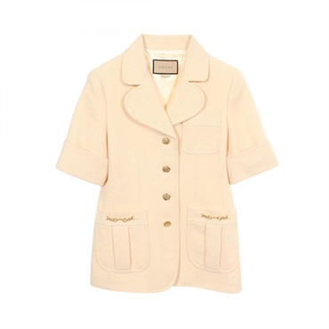 GUCCI Horsebit Short Sleeve Tailored jacket 643288 wool Beige Used Women #42