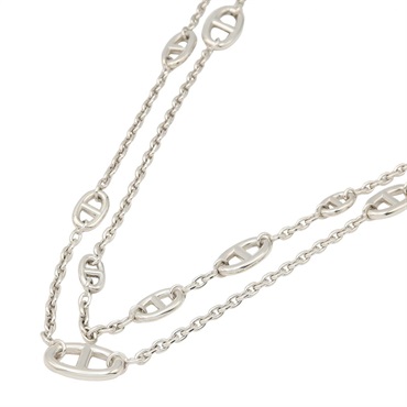 HERMES Chaine d'Ancre Farandole Long Necklace 157cm Silver 925 Silver Used Women